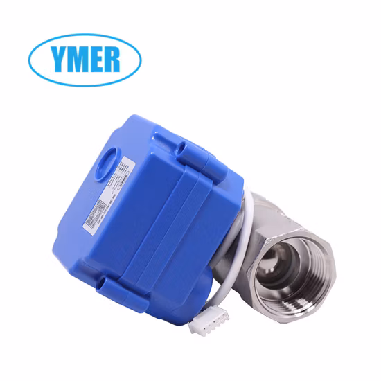 Mini robinet à tournant sphérique électrique en acier inoxydable normalement ouvert pour usage industriel