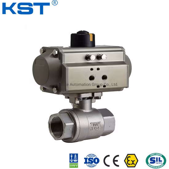 Entrée latérale Kst/OEM CE, ISO9001, FDA, API, robinet à tournant sphérique pneumatique à flotteur Dnv